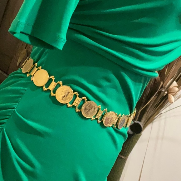 Vintage 60s British Heavy Half Penny Coin Link Belt main image 9
